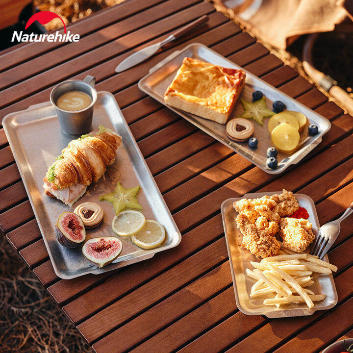 Naturehike Stainless steel square plate outdoor camping picnic BBQ