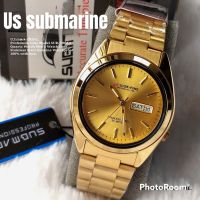 นาฬิกาผู้ชายสแตนเลสติล US SUBMARINE รุ่น SUB-110MD นาฬิการะบบควอทซ์บอกวันที่กันน้ำ100%