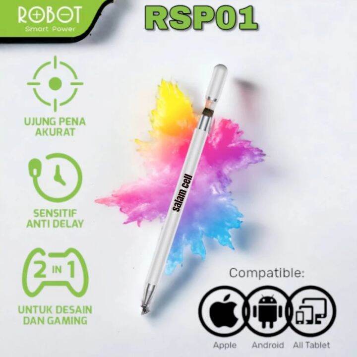 Stylus Pen Robot RSP01 Universal 2 in 1 Original Garansi Resmi | Lazada ...