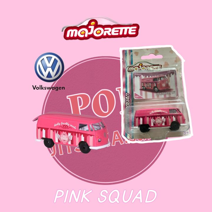 รถโมเดล-majorette-โมเดลรถเหล็ก-รถกระบะ-toyota-revo-รถตู้-รถเต่า-volkswagen-pink-squad