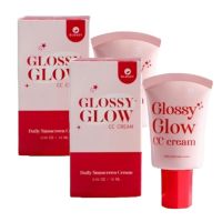 (2 ชิ้น) GLOSSY GLOSSY GLOW CC CREAM sunscreen SPF50 PA+++ กลอสซี่ กลอสซี่ โกลว์ ซีซี ครีมขนาด 10 g.กันแดดหน้าเนียน เนื้อบางเบา ไม่มัน หน้าฉ่ำวาว