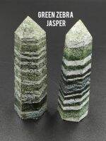 ? กรีนซีบร้า เเจสเปอร์ ทาวเวอร์ ?
( Green Zebra Jasper Tower ) 
? มี 2 แบบสวยๆ ให้เลือก A และ B ?
? เนื้อเขียวแบบโอลีฟกรีน สลับขาว ? ถ้าจังหวะเเสงสะท้อนเหมาะๆ จะมีเหลือบของเเสงตรงส่วนสีขาวด้วย ( มี VDO ให้ชม )
?