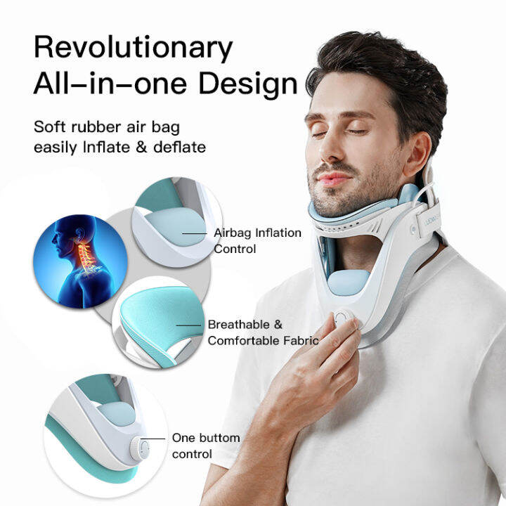 Neck Traction Device by Air Collar Neck Stretcher Cervical Traction