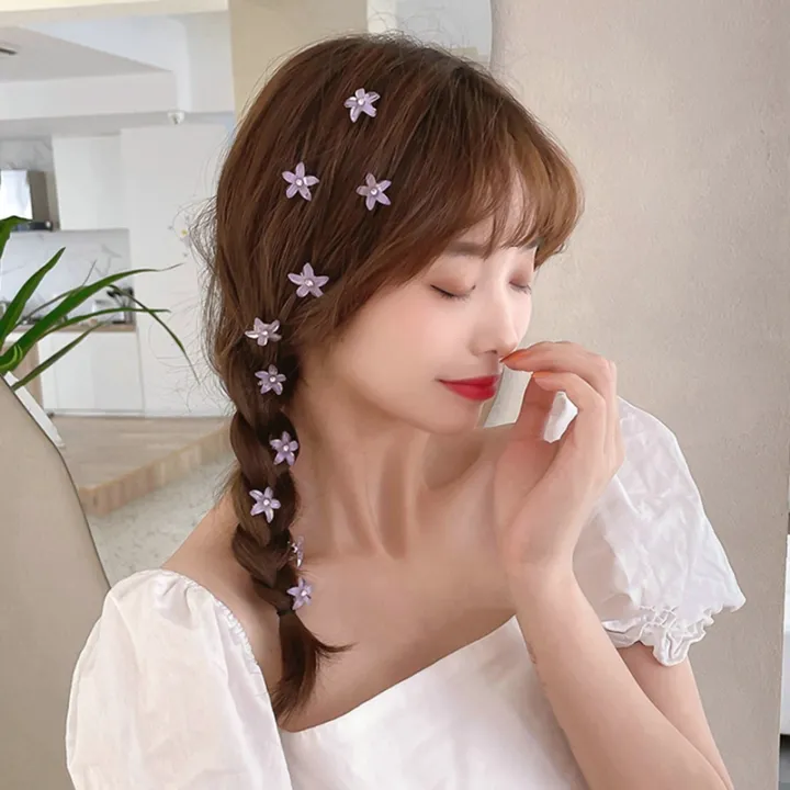 Gnker] Children's Hair Clip Braided Hair Small Flower Hair Buttons Hairpin  Girl Cute Headdress Girl Mini Hair Claw Hair Accessories | Lazada PH