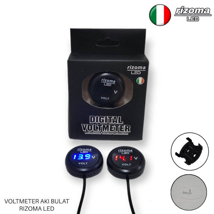 Voltmeter Digital Bulat Original Rizoma LED Universal Motor Lazada