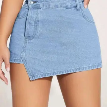 Plus size denim sales skort