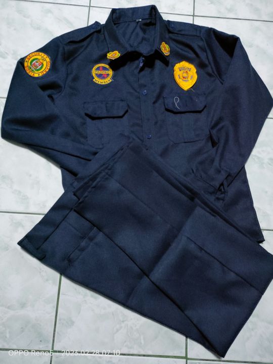 Set uniform for security guard with patches( badge, Collar pin,padpao ...