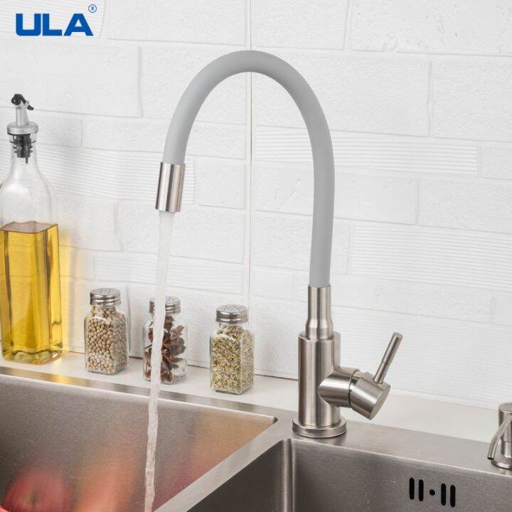 ULA Stainless Steel Kitchen Faucet Flexible Spout Kitchen Sink Faucet