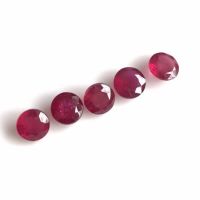 พลอยทับทิมธรรมชาติทรงกลม 5 มม Natural Ruby 5mm round shape gemstone