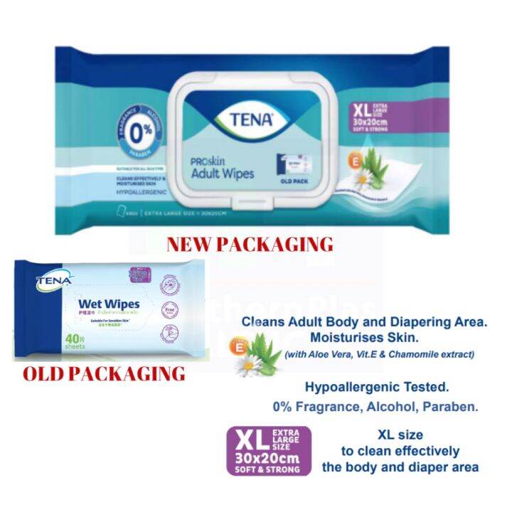 Tena Adult Wet Wipes Proskin Extra Large Size 40s X 1 Pack Lazada