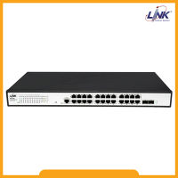 สวิชLink PG-4026A26-Port L2 Managed Gigabit Rackmount Switch (10/100/1000Mbps Ethernet) + 2 SFP (GE) Port, Metal Enclosure