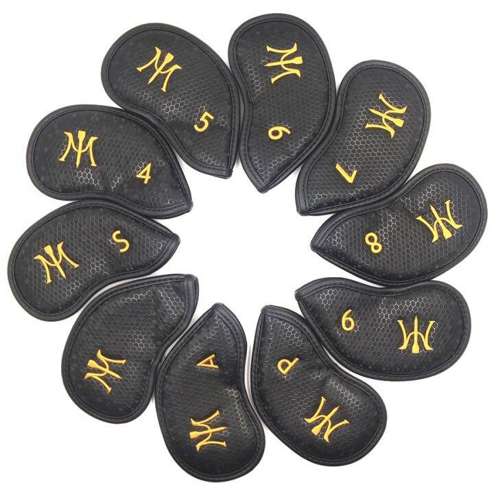 🇲🇾 Premium Miura Golf Iron Headcover 49PAS+ (10pcs) Black & Gold Logo
