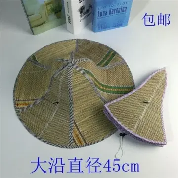 New Chinese Vintage Style Straw Bamboo Sun Hat Cone Farmer Fishing