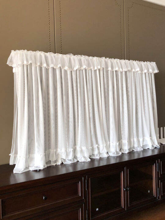 HighEnd Simple Television Cover Pure White Lace Yarn TV Cover TV Dust