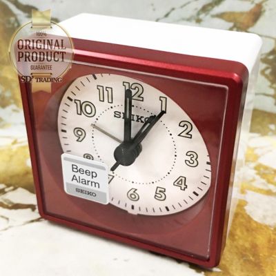 SEIKO นาฬิกาปลุก Alarm Clock รุ่น QHE083Q&nbsp;- สีแดง/ขาว