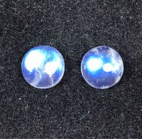 คู่มูนสโตนสีน้ำเงินธรรมชาติทรงกลม 9 มม 9mm round natural blue moonstone pair