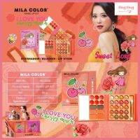 (MC5038) MILA COLOR Make up kit พาเลทเเต่งหน้า อายเเชว์ บรัชออน ลิปสติก คิ้ว สีสวย เเพ็คเกจน่ารัก ขนาด 56 กรัม