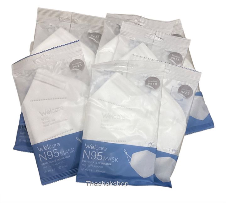 welcare-n95-face-mask-หน้ากากอนามัย-n95-แบบไม่มีวาล์ว-no-valve-1ชิ้น