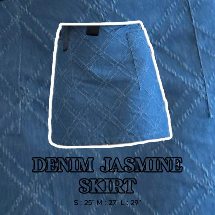 denim-jasmine-set-s-m-l-dressylismm-เซ็ตเสื้อ-กระโปรง-ผ้ายันส์