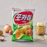 [?พร้อมส่ง]ขนมมันฝรั่งทอดกรอบแผ่นเรียบ รสหัวหอม โพกาชิป pochachip onion brand orion 66g 포카칩