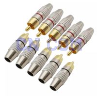 10Pcs RCA Non Solder AV Audio Video Lotus ประเภทปลั๊ก RCA สำหรับสายสัญญาณเสียงปลั๊กวิดีโอกล้องวงจรปิดสีดำ + สีแดง