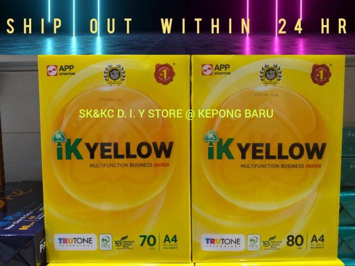 🇲🇾 [ READY STOCK / EXPRESS DELIVERY / KEPONG BARU ] IK YELLOW A4 Copier