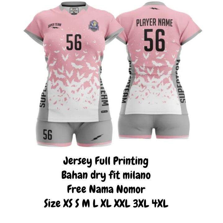 Setelan Kaos Jersey Voli Jersey Futsal Jersey Bola Cewek Perempuan Full