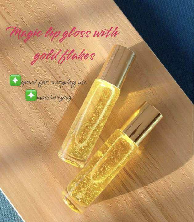 Magic lip gloss with gold flakes Lazada PH