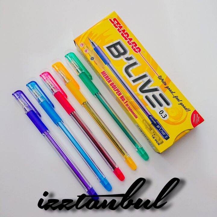 Pulpen / Ballpen Standard B'Live 0.3 Mm / 1 Pack Isi 10 Pcs | Lazada ...