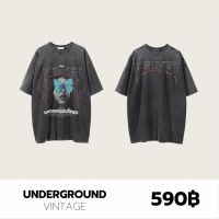 THEBOY-Underground Vintage เสื้อยืดวินเทจทรงโอเวอร์ไซส์