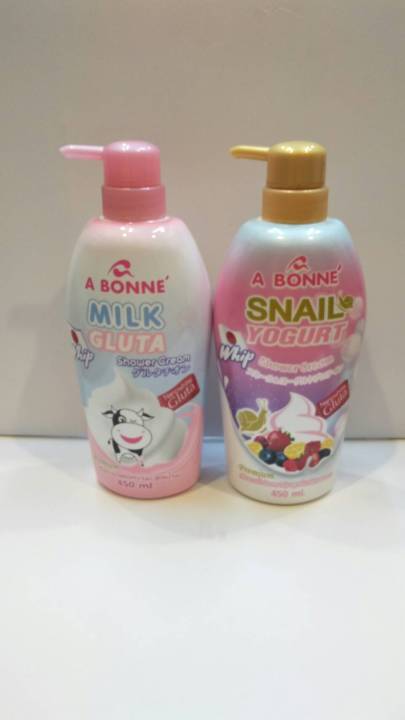 ครีมอาบน้ำ-เอ-บอนเน่-a-bonne-whip-shower-cream-450-ml-มี-2-สูตร-สเนล-โยเกิร์ต-สเนล-กูลต้า-ช่วยทำความสะอาดผิวกายได้อย่างล้ำลึกพร้อมฟื้นบำรุงผิวในขั้นตอนเดียวกัน-เพื่อผิวเนียนนุ่มชุ่มชื่นไม่แห้งกร้านอาบ