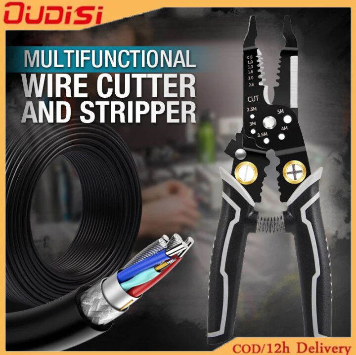 OUDISI Wire Stripper Iron Copper Wire Cutter Cable Cutter Wire Crimping