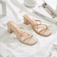 [แนะนำสั่งเผื่อไซส์] Enchanted Ivy รองเท้าส้นสูง 2 นิ้ว Womens Strap Heels 2 inches นิ่มมาก ใส่สบาย ไซส์ 35-41