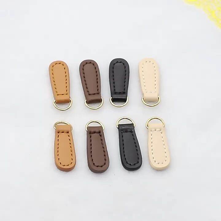 【Barley】2Pc Genuine Leather Zipper Tag Zip Head Fixer Zip Sliders Diy