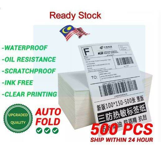Thermal Sticker Stack Fanfold 100*150mm A6 500PCS Consignment Note | Lazada