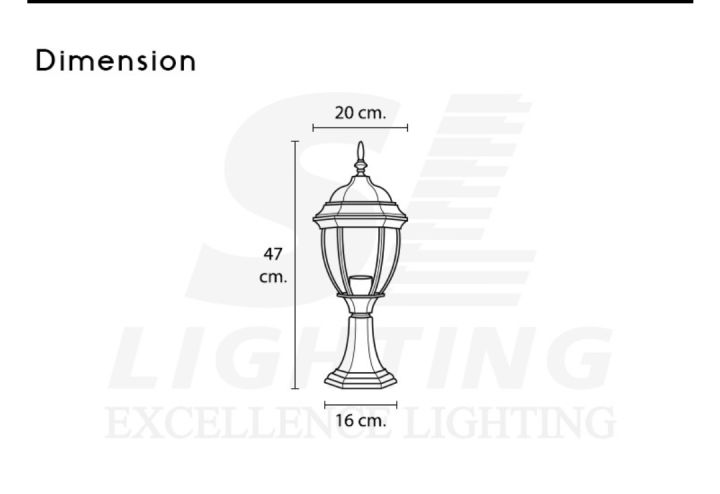ไฟสนาม-ไฟหัวเสา-นอกบ้าน-sl-11-5018s-bk-lighting-e27โคมไฟหัวเสา-sl-11-5018s-bk-รูปแบบทรงไทย-สวยงาม-ให้แสงสว่างนุ่มนวล-ขั้ว-e27-post-bollard-light-die-cast-aluminium-outdoor-light-top-post-lamb