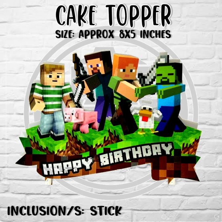 Minecraft theme cake topper | Lazada PH