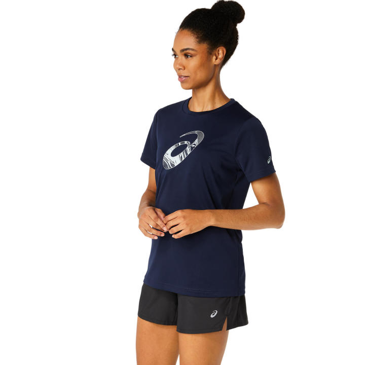 asics-asics-spiral-graphic-ss-tee-women-training-เสื้อ-ผู้หญิง-เสื้อ-เสื้อคอกลม-ของแท้-midnight