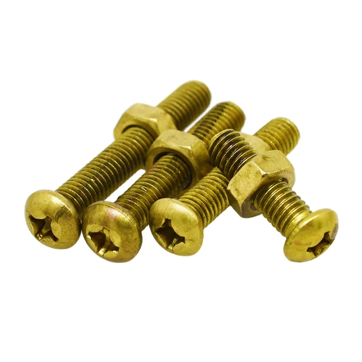 Brass Round Head Screw Nut Set Copper Round Head Screw Copper Round Machine Bolt With Cap 9955