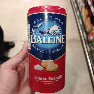 เกลือทะเลบริโภคเสริมไอโอดีนจากฝรั่งเศส Coarse lodised Sea Salt (La BALEINE)
