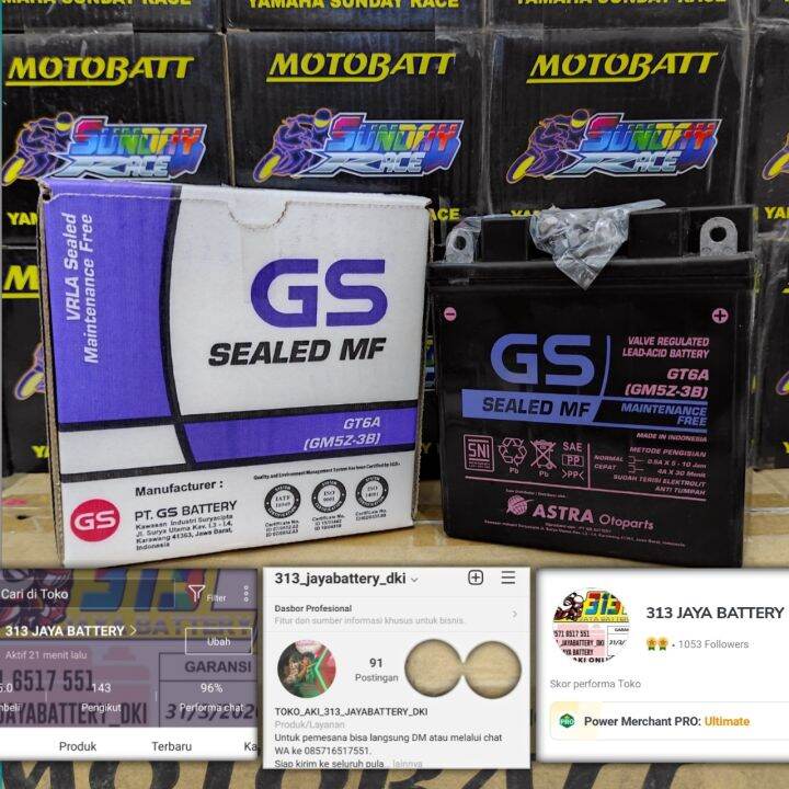 Aki kering MF GS ASTRA GT6A (GM5Z-3B) MIO SPORTY, Jupiter mx old