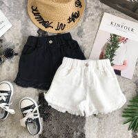 Childrenswear Summer New Style Solid Color Korean-style Pants Girls Casual White Jeans Children Black Shorts Baby Hot Pants