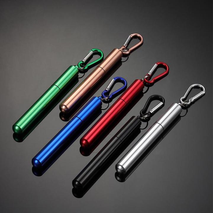 304 stainless steel telescopic straws with aluminum alloy storage