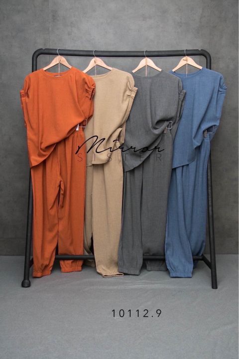 mirrorsister-10112-9-setเสื้อคู่กางเกง-ชุดเซ็ตขายาว-ชุดกางเกงขายาว-ชุดน่ารัก-ชุดไปเที่ยว-ชุดใส่สบาย