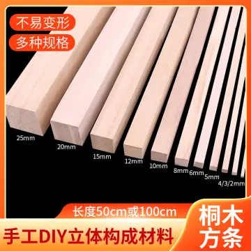 Solid Square Wood Stick Paulownia Rod Strip 2mm-20mm Model DIY Craft Making  Kids