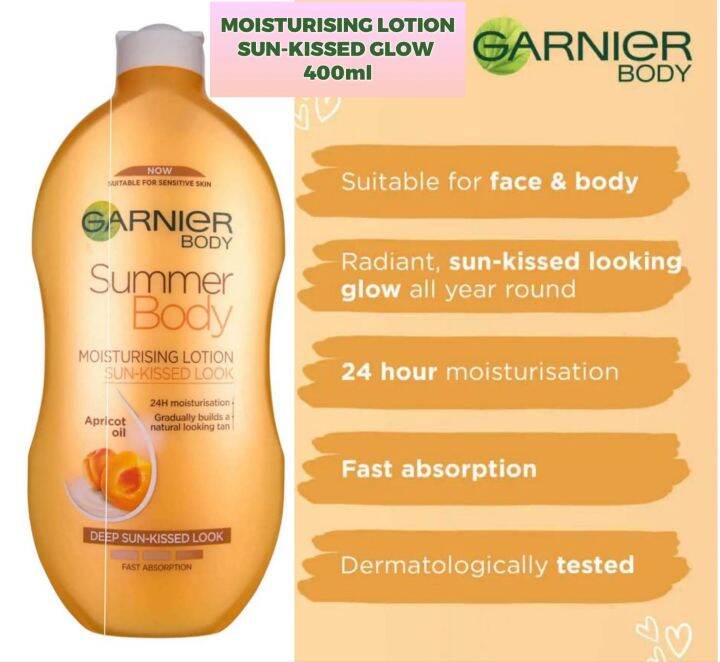 Garnier Summer Body MOISTURISING LOTION SUNKISSED GLOW 400ml Lazada