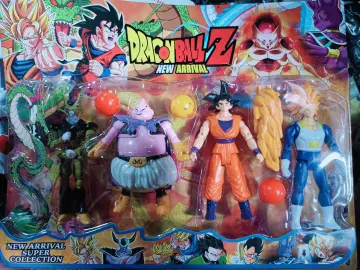 Cartela C/5 Bonecos Dragon Ball Z Goku Majin Boo Freeza Cell