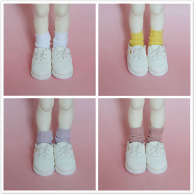 Bjd6ถุงเท้าแบบซ้อนสำหรับเด็กถุงเท้าลายเกลียวลูกอมหลากสี