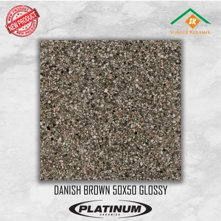 KERAMIK LANTAI 50X50 DANISH BROWN / PLATINUM | Lazada Indonesia