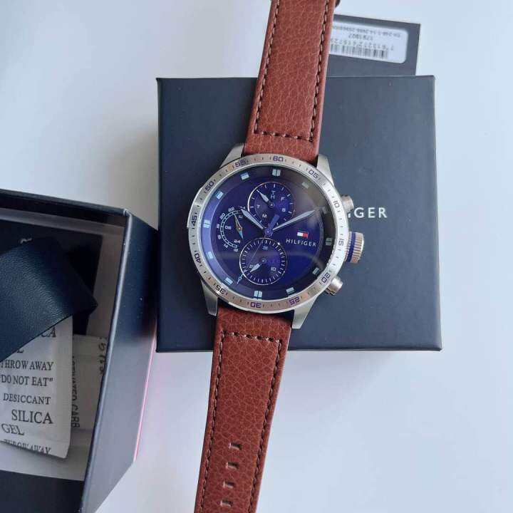 ของแท้100-นาฬิกาข้อมือ-tommy-hilfiger-watch-for-men-trent-1791807-with-blue-dial